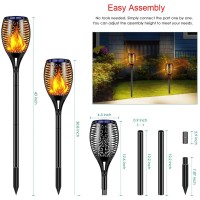 Sunner Thinken Solar Torch Flames Light Large Size & Vivid Flame 96 Led Solar Powered Outdoor Waterproof Landscape Decor Lights Auto On/Off For Garden Patio Yard Christmas Decorations 2-Pack