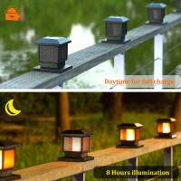 Maggift Solar Led Flickering Flame Post Lights, 72 Smd Leds, Fits 4X4 To 6X6 Posts - For Yard, Fence, Deck, Patio