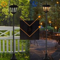 Maggift 67 Inch Solar Lamp Post Lights, 100 Lumen Solar Powered Vintage Street Lights Outdoor, Warm White Led Edison Bulb Solar Post Light For Lawn, Pathway, Driveway, Front/Back Door