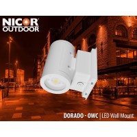 Nicor Outdoor Owcr4U1035Mv30Wh Dorado 35W Round Led Wall Mount 3000K White Outdoor Cylinder Light 4