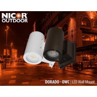 Nicor Outdoor Owcr4U1035Mv30Wh Dorado 35W Round Led Wall Mount 3000K White Outdoor Cylinder Light 4