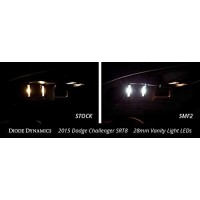 FeaturesCompatible with Dodge Challenger vanity light bulbs Warm or cool white LED or choose your colorPlug and play no modification with factory 28mm Fuse bulb sizeAvailable in multiple brightness levelsOverviewModern Style Replacement LED bulbs are a si