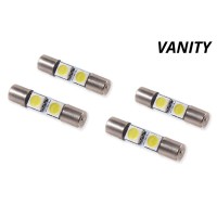 FeaturesCompatible with Dodge Challenger vanity light bulbs Warm or cool white LED or choose your colorPlug and play no modification with factory 28mm Fuse bulb sizeAvailable in multiple brightness levelsOverviewModern Style Replacement LED bulbs are a si