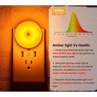 Amber Led Motion Sensor Night Lights, Movement Detector Nightlight Plug In, Energy Efficient Slim Round Diffused Light Plug Into Wall, For Bathroom, Bedroom, Kitchen, Hallway, Stairway, 2 Pack