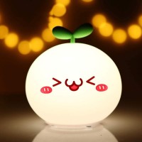 Hjkpm Night Light For Girls, Cute Dumpling Silicone Pat Light Novelty Led Bedroom Bedside Lamp With 7-Color Breathing Modes And Gift Wrap For Fun Children'S Gift (Squint)