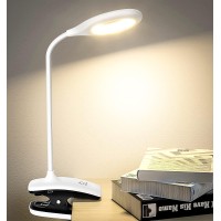 Deeplite Led Desk Lamp Clip On Lamp Battery Powered Clip On Light Book Light For Bed, Eye-Caring Flexible Arm Memory Touch 3 Color Modes & Stepless Brightness Portable Reading Light For Study Work.