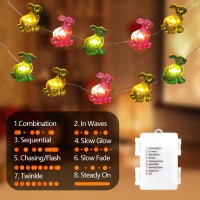 Easter Decorations Lights,10Ft 30 Led Bunny Rabbit String Light For Easter Indoor Outdoor Fairy Lights For Easter Eggs Hunt Party Spring Home Bedroom Waterproof Battery Operated(8 Light Modes)