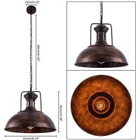 Lingkai 1614 Farmhouse Pendant Light Rustic Vintage Hanging Light Fixture Barn Dome Lampshade Ceiling Mount Lamp For Kitchen