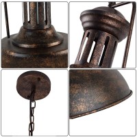 Lingkai 1614 Farmhouse Pendant Light Rustic Vintage Hanging Light Fixture Barn Dome Lampshade Ceiling Mount Lamp For Kitchen