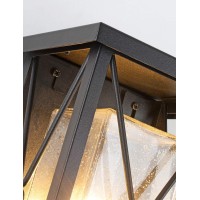 Eeru Outdoor Wall Sconce Modern Exterior Wall Mount Porch Lights Black Metal With Seeded Glass Waterproof Outdoor Wall Light Fixtures Outside Lighting For House Garage Front Door Patio Garden