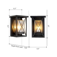 Eeru Outdoor Wall Sconce Modern Exterior Wall Mount Porch Lights Black Metal With Seeded Glass Waterproof Outdoor Wall Light Fixtures Outside Lighting For House Garage Front Door Patio Garden