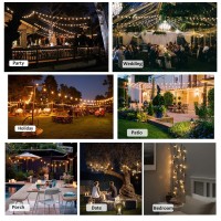 Damaing Outdoor String Lights Led 50Feet G40 Globe String Lights With 27 Edison Plastic Led Bulbs,2700K Warm Glow Weatherproof For Indoor Outdoor Backyard Bistro Lights