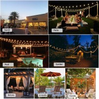 Damaing Outdoor String Lights Led 50Feet G40 Globe String Lights With 27 Edison Plastic Led Bulbs,2700K Warm Glow Weatherproof For Indoor Outdoor Backyard Bistro Lights