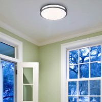 14 Inch Matte Black Round 26 Watt, 1400 Lumens Dimmable Dc Led Flush Mount Ceiling Light Fixture, Soft White, Bright White, Daylight 3000K/4000K/5000K, Ev1414C3C-43