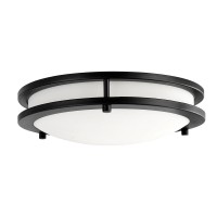 14 Inch Matte Black Round 26 Watt, 1400 Lumens Dimmable Dc Led Flush Mount Ceiling Light Fixture, Soft White, Bright White, Daylight 3000K/4000K/5000K, Ev1414C3C-43