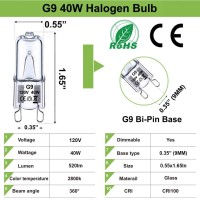 G9 Bulb, 5 Pack G9 Halogen Bulb 40 Watt High Brightness 520Lm, G9 Dimmable Long Lifetime, G9 Light Bulb With G9 Base, Jcd G9 120V 40W Great For Chandeliers, Pendants, Cabinet Lights, Landscape Lights