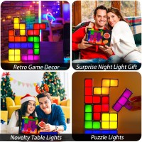 Aveki Tangram Stackable Night Light Led 7 Colors Tangram Diy 3D Interlocking Induction Desk Lamp Puzzle Magic Light Bedroom No