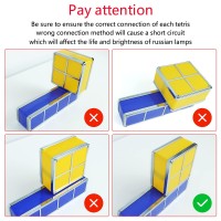 Aveki Tangram Stackable Night Light Led 7 Colors Tangram Diy 3D Interlocking Induction Desk Lamp Puzzle Magic Light Bedroom No