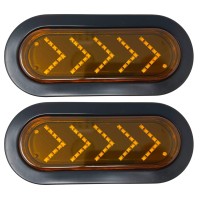 All Star Truck Parts 6 Inch Amber 45 Led Sequential Arrow Pointing Turn Trailer Tail Light Oval Semi Truck Park Signal Lights I