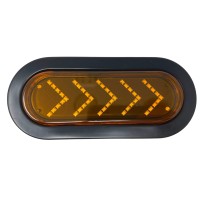 All Star Truck Parts 6 Inch Amber 45 Led Sequential Arrow Pointing Turn Trailer Tail Light Oval Semi Truck Park Signal Lights I