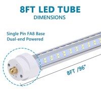 Bsk.Bestka (10-Pack),8 Foot Led Bulbs,120W 13500Lm 6000K Cold White, Super Bright, T8 T10 T12 Led Tube Lights, V Shaped 8Ft Led Tube Light 270 Angle,Fa8 Single Pin Led Lights, Clear Cover