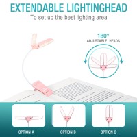 Vekkia 14 Led Rechargeable Book-Light For Reading At Night In Bed, Warm/White Reading Light With Clamp, 180