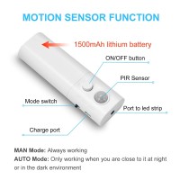 2Pack Rechargeable Led Strip Lights With Motion Sensor, Cool White Led Closet Light Motion Activated, Under Cabinet Strip Light