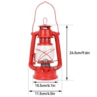 Agatige Vintage Kerosene Lamp, Iron Kerosene Oil Lantern Hanging Hurricane Lamp For Indoor Outdoor Home Party Pub Decoration(Red)