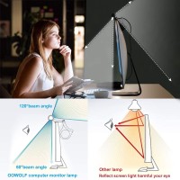 Oowolf Monitor Light Bar, Screen Light Bar,Cri=95 Desk Lamp For Eye-Caring,No Glare,Dual Light,Filter Blue-Light,3-Color Mode,Memory Dimming,E-Reading Task Lamp,Computer Light For Desk/Office/Home