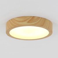 Artika Dryad Wood 10-Inch Flushmount Ceiling Light Fixture, Light Wood