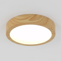 Artika Dryad Wood 10-Inch Flushmount Ceiling Light Fixture, Light Wood