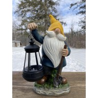 Vp Home Earnest Garden Gnome With Lantern Solar Powered Led Outdoor Decor Light (Yellow Hat) Great Addition For Your Garden, Solar Powered Light Garden Gnome, Christmas Decorations Gifts