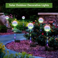 Bonlion Solar Garden Lights Outdoor 4 Pack Dandelion Solar Outdoor Lights Decorative With Colorful Led Lights Upgraded Waterpr