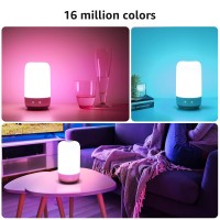 Lepro Smart Table Lamp, Dimmable Led Touch Lamp Compatible With Alexa And Google Assistant, Tunable Warm White Bedside Night Light, Rgb Color Changing Ambient Lamp For Bedroom, Silver, 2.4 Ghz Wifi