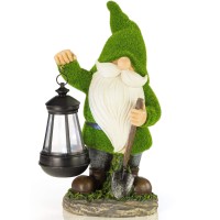 Vp Home Earnest Flocked Garden Gnome With Lantern Solar Powered Led Outdoor Decor Light Great Addition For Your Garden Solar Powered Light Garden Gnome Christmas Decorations Gifts