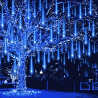 Weepong Falling Rain Lights Christmas Lights Ul Certified Meteor Shower Lights 50Cm 12Tubes 360Led Rain Drop Icicle String Lights For Halloween Holiday Party Home Patio Xmas Decoration Outdoor, White