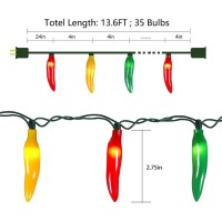 Chili Pepper Christmas String Lights 136Ft Chili Pepper Lights With 35 Multicolor Warm White Hot Chili Incandescent Bulb Pepp