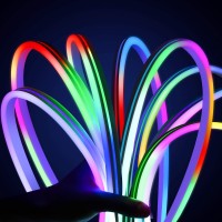 Lamomo Led Neon Rope Lights - 24V Led Light Strip Neon Flex Dreamcolor Chasing Effect Led Strip Light With Remote, Ip65 Waterproof Led Light For Bedroom Diy Neon Sign Indoor&Outdoor(Uncuttable)