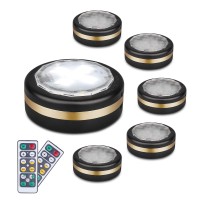 Leastyle Under Counter Lights For Kitchen,Led Puck Lights With Remote Control 6 Pack, Under Cabinet Lighting Battery Operated,Steps Lights Indoor, Stick-Up Lights