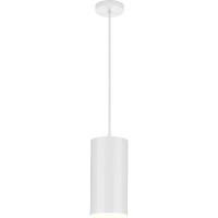 Cylinder Collection 6-Inch 1-Light White Modern Outdoor Hanging Pendant Light