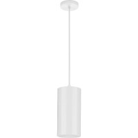 Cylinder Collection 6-Inch 1-Light White Modern Outdoor Hanging Pendant Light