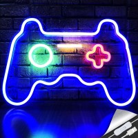 Led Game Neon Sign Gamepad Shape Led Sign Light Gamer Gift For Teen Boys Game Room Decor Bedroom Wall Gaming Wall Decoration Gam