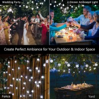 Joomer Solar String Lights Outdoor 100Led 72Ft Crystal Globe Lights With 8 Lighting Modes, Waterproof Solar Powered Patio Lights For Outdoor Garden Yard Porch Wedding Party Home Decor (White)