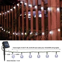 Joomer Solar String Lights Outdoor 100Led 72Ft Crystal Globe Lights With 8 Lighting Modes, Waterproof Solar Powered Patio Lights For Outdoor Garden Yard Porch Wedding Party Home Decor (White)