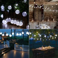 Joomer Solar String Lights Outdoor 100Led 72Ft Crystal Globe Lights With 8 Lighting Modes, Waterproof Solar Powered Patio Lights For Outdoor Garden Yard Porch Wedding Party Home Decor (White)