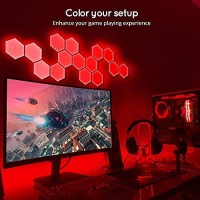 Lumoonosity Led Hexagon Lights - Dream Color Hexagon Led Light With Rf Remote - Music Sync Color Changing Hexagon Wall Lights - Rgb Hexagon Lights For Bedroom, Gaming Room - Cool Hexagon Wall Panels