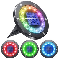 Biling Solar Ground Lights Outdoor With 12Leds Multicolor Solar Outdoor Lights Waterproof Solar Garden Lights For Pathway Gar