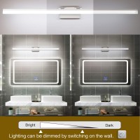 Solfart Dimmable Modern Led Vanity Lighting Fixtures Silver Finishing Aluminum With Acrylic 47.3 Inch Lights