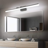 Solfart Dimmable Led Black Vanity Lighting Fixture Wall Light Over Mirror For Bathroom 47.2 Inch