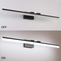 Solfart Dimmable Led Black Vanity Lighting Fixture Wall Light Over Mirror For Bathroom 47.2 Inch